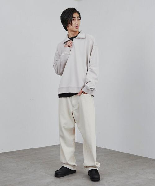 coen（コーエン）の「ビッグシルエットハーフジッププルオーバー（スウェット・メンズ・ホワイト/ライトグレー/ネイビー・M/L/XL）」の8枚目の写真