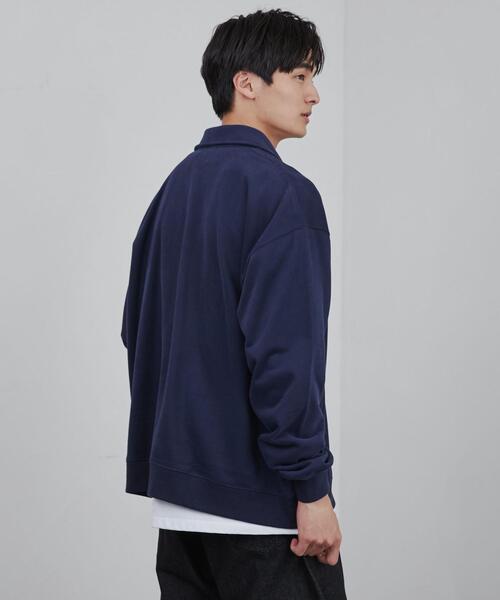 coen（コーエン）の「ビッグシルエットハーフジッププルオーバー（スウェット・メンズ・ホワイト/ライトグレー/ネイビー・M/L/XL）」の11枚目の写真