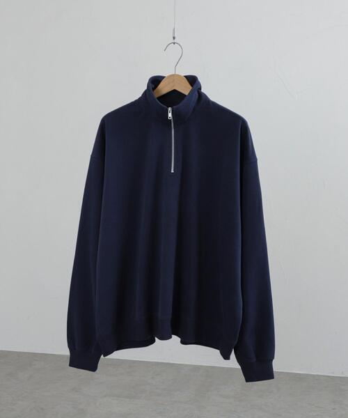 coen（コーエン）の「ビッグシルエットハーフジッププルオーバー（スウェット・メンズ・ホワイト/ライトグレー/ネイビー・M/L/XL）」の18枚目の写真
