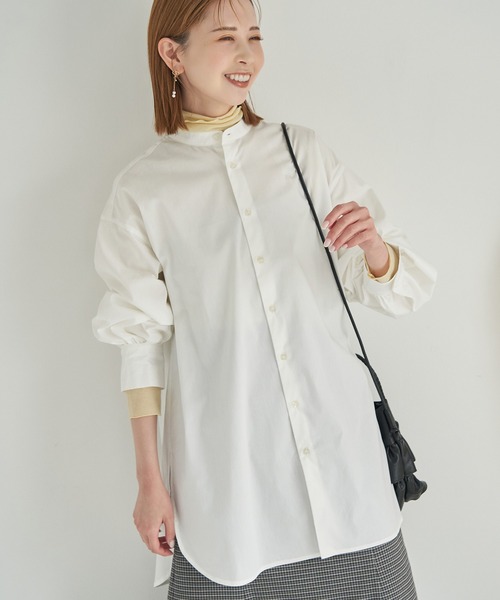 ROPE' PICNIC（ロペピクニック）の「バンドカラーチュニックシャツ（シャツ/ブラウス・レディース・ネイビー/オフホワイト・38）」の3枚目の写真