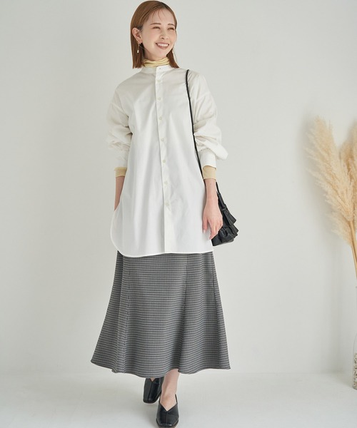 ROPE' PICNIC（ロペピクニック）の「バンドカラーチュニックシャツ（シャツ/ブラウス・レディース・ネイビー/オフホワイト・38）」の4枚目の写真