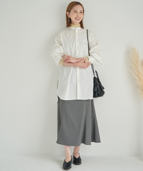 ROPE' PICNIC（ロペピクニック）の「バンドカラーチュニックシャツ（シャツ/ブラウス・レディース・ネイビー/オフホワイト・38）」の5枚目の写真