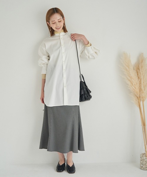 ROPE' PICNIC（ロペピクニック）の「バンドカラーチュニックシャツ（シャツ/ブラウス・レディース・ネイビー/オフホワイト・38）」の6枚目の写真