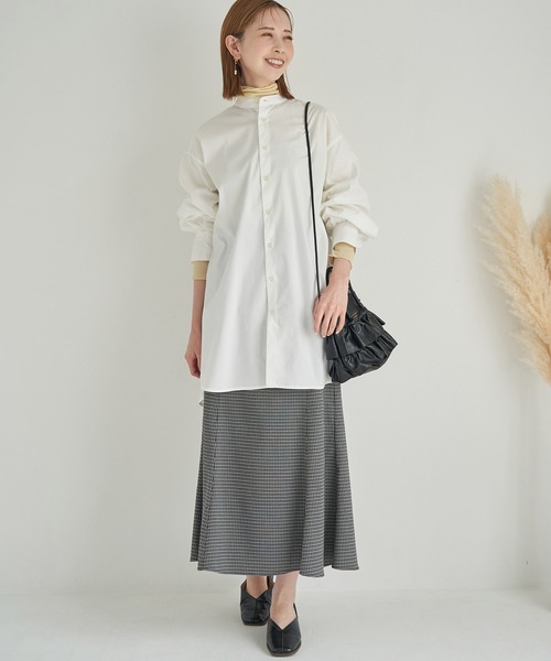 ROPE' PICNIC（ロペピクニック）の「バンドカラーチュニックシャツ（シャツ/ブラウス・レディース・ネイビー/オフホワイト・38）」の7枚目の写真