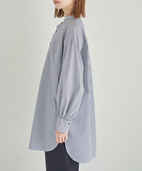 ROPE' PICNIC（ロペピクニック）の「バンドカラーチュニックシャツ（シャツ/ブラウス・レディース・ネイビー/オフホワイト・38）」の13枚目の写真