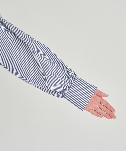 ROPE' PICNIC（ロペピクニック）の「バンドカラーチュニックシャツ（シャツ/ブラウス・レディース・ネイビー/オフホワイト・38）」の16枚目の写真