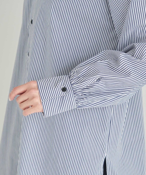 ROPE' PICNIC（ロペピクニック）の「バンドカラーチュニックシャツ（シャツ/ブラウス・レディース・ネイビー/オフホワイト・38）」の17枚目の写真