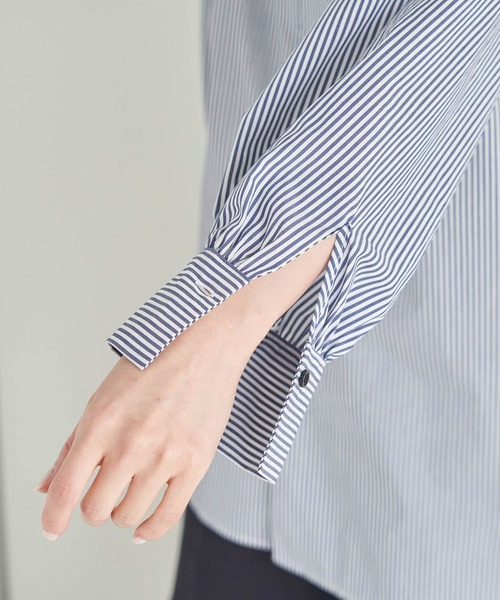 ROPE' PICNIC（ロペピクニック）の「バンドカラーチュニックシャツ（シャツ/ブラウス・レディース・ネイビー/オフホワイト・38）」の18枚目の写真