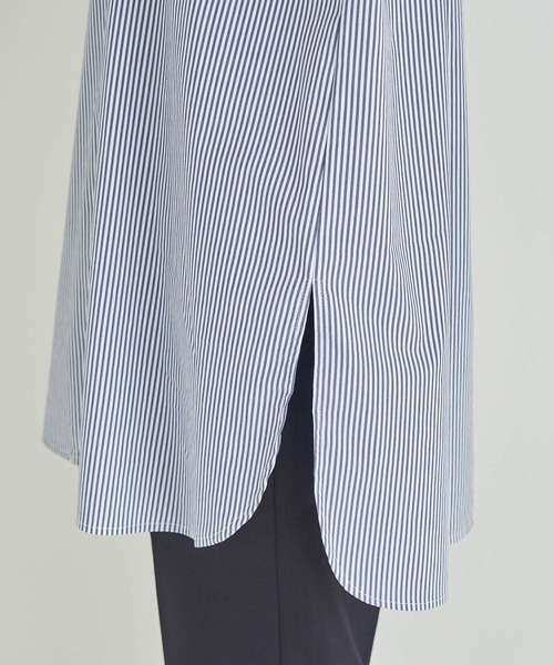 ROPE' PICNIC（ロペピクニック）の「バンドカラーチュニックシャツ（シャツ/ブラウス・レディース・ネイビー/オフホワイト・38）」の19枚目の写真