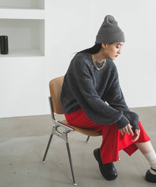 bohmal（ボマール）の「ラメニットトップス（ニット/セーター・レディース・グレー/オフホワイト/ネイビー・FREE）」の21枚目の写真