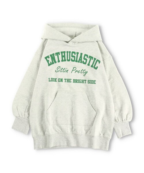 BRANSHES（ブランシェス）の「フード付きミニ丈ワンピース（ワンピース・キッズ・チャコールグレー/キナリ・90/130/150/100/120/140/110）」の8枚目の写真