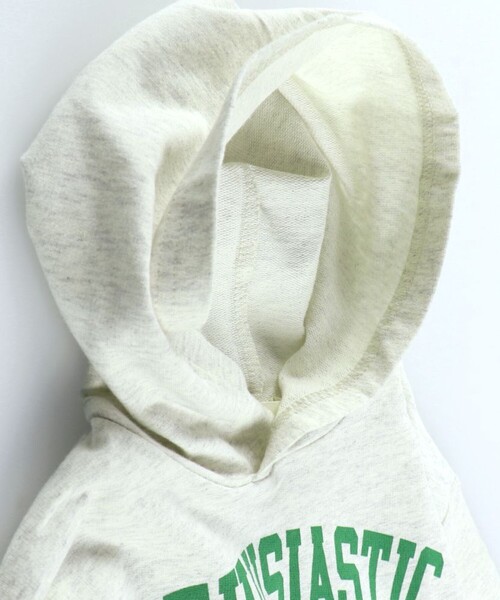 BRANSHES（ブランシェス）の「フード付きミニ丈ワンピース（ワンピース・キッズ・チャコールグレー/キナリ・90/130/150/100/120/140/110）」の10枚目の写真