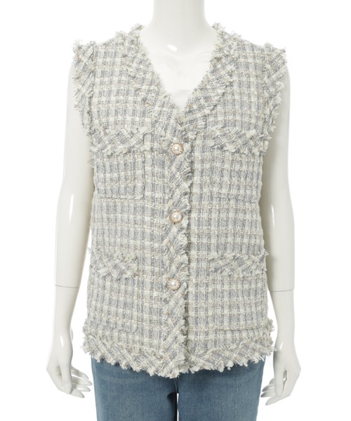 fifth（フィフス）の「チェックツイードベスト（ベスト・レディース・グレー/ブラック・M）」の20枚目の写真