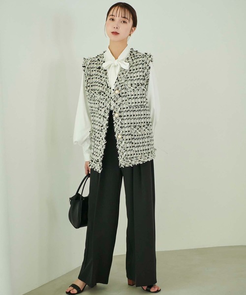 fifth（フィフス）の「チェックツイードベスト（ベスト・レディース・グレー/ブラック・M）」の9枚目の写真