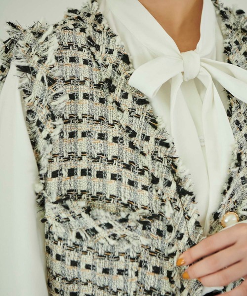 fifth（フィフス）の「チェックツイードベスト（ベスト・レディース・グレー/ブラック・M）」の7枚目の写真