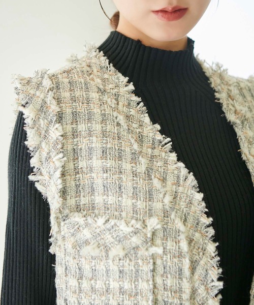 fifth（フィフス）の「チェックツイードベスト（ベスト・レディース・グレー/ブラック・M）」の15枚目の写真