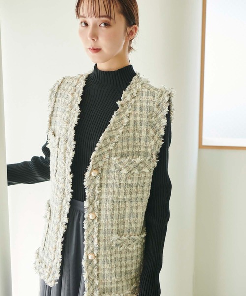 fifth（フィフス）の「チェックツイードベスト（ベスト・レディース・グレー/ブラック・M）」の13枚目の写真