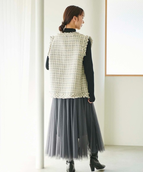 fifth（フィフス）の「チェックツイードベスト（ベスト・レディース・グレー/ブラック・M）」の19枚目の写真