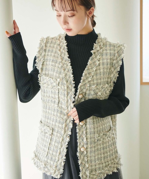fifth（フィフス）の「チェックツイードベスト（ベスト・レディース・グレー/ブラック・M）」の12枚目の写真