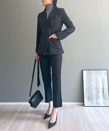 Jewelobe（ジュエローブ）の「ダブルブレストジャケット＆タイトクロップドパンツスーツ（スーツセット・レディース）」