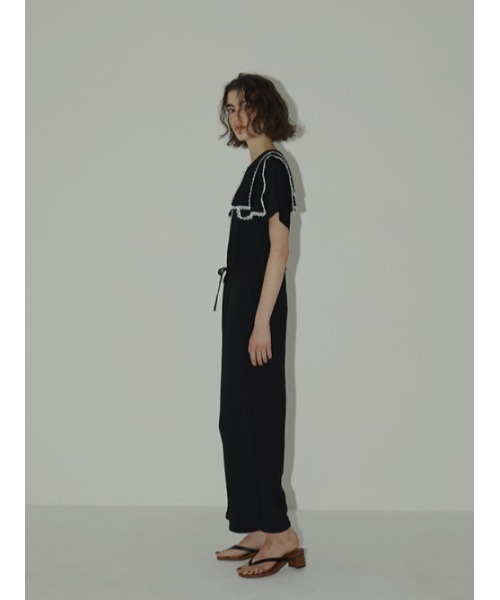 AMAIL（アマイル）の「Big collar coverall（つなぎ/オールインワン・レディース・ブラック・FREE）」の3枚目の写真