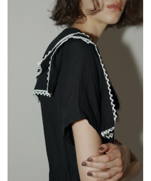 AMAIL（アマイル）の「Big collar coverall（つなぎ/オールインワン・レディース・ブラック・FREE）」の6枚目の写真