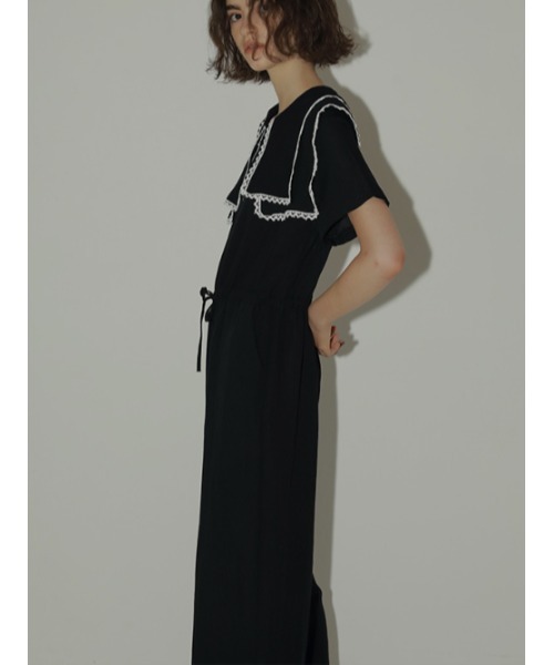 AMAIL（アマイル）の「Big collar coverall（つなぎ/オールインワン・レディース・ブラック・FREE）」の8枚目の写真