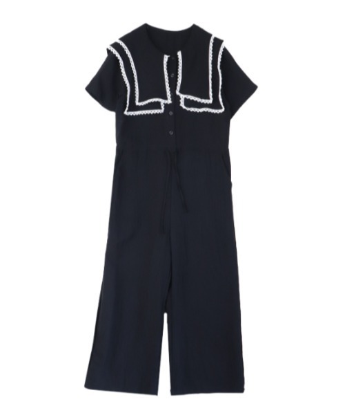 AMAIL（アマイル）の「Big collar coverall（つなぎ/オールインワン・レディース・ブラック・FREE）」の9枚目の写真
