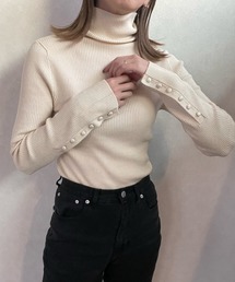 y/m by misato | 袖ボタンハイネックニットトップス(ニット/セーター)