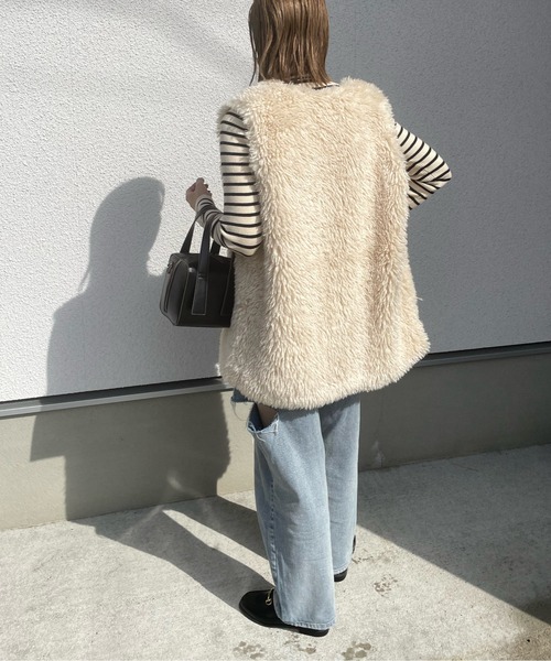 y/m by misato（イムバイミサト）の「袖ボタンハイネックニットトップス（ニット/セーター・レディース・ブルー/ブラック/マルチ/アイボリー・FREE）」の11枚目の写真