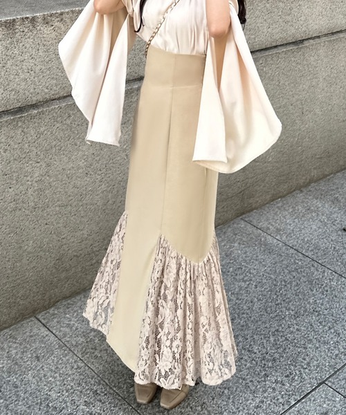 junoah(ジュノア)の「サイドレースマーメイドスカート(スカート・レディース・ブラウン/ベージュ/ブラック・LARGE/SMALL/MEDIUM)」の9枚目の写真