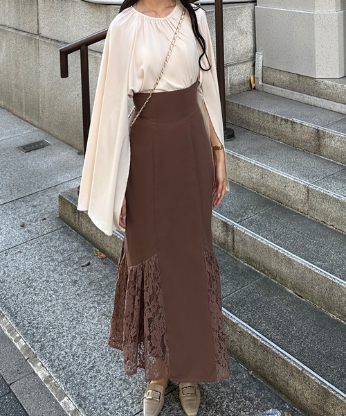 junoah(ジュノア)の「サイドレースマーメイドスカート(スカート・レディース・ブラウン/ベージュ/ブラック・LARGE/SMALL/MEDIUM)」の13枚目の写真