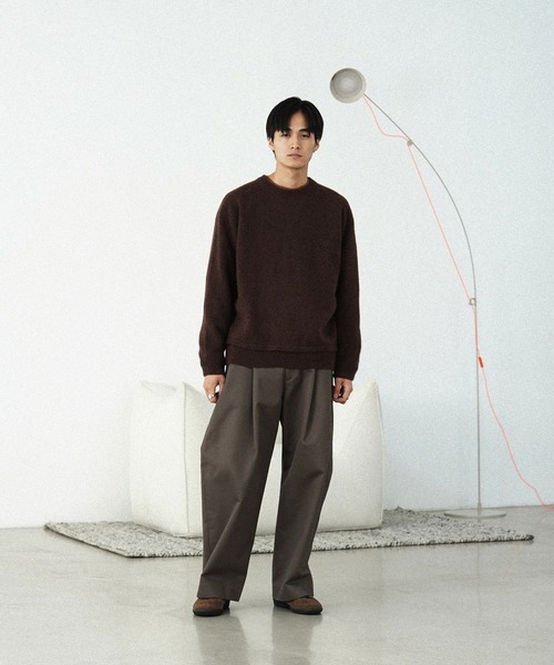 WYM LIDNM（ウィム バイ リドム）の「BULKY FINE WOOL KNIT（ニット/セーター・メンズ・ブラウン/チャコール/グレイッシュベージュ・M/L/S）」の10枚目の写真