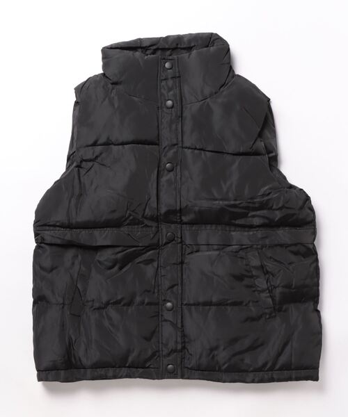 Ritzy（リッツィー）の「オーバーサイズ スタンドカラー エコダウンベスト（ダウンベスト・レディース・ブラック/ホワイト・M/L）」の21枚目の写真