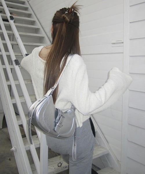 セール】ベルトフラップ式ラウンドショルダーバッグ（ショルダーバッグ