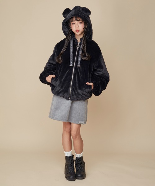 JENNI love（ジェニィラブ）の「【洗える】エコファーくま耳ブルゾン（ブルゾン・キッズ・ブラック/ピンク/ベージュ・160cm/150cm/130cm/140cm）」の5枚目の写真