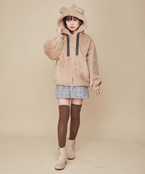 JENNI love（ジェニィラブ）の「【洗える】エコファーくま耳ブルゾン（ブルゾン・キッズ・ブラック/ピンク/ベージュ・160cm/150cm/130cm/140cm）」の8枚目の写真