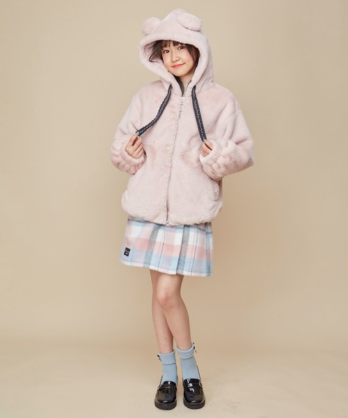 JENNI love（ジェニィラブ）の「【洗える】エコファーくま耳ブルゾン（ブルゾン・キッズ・ブラック/ピンク/ベージュ・160cm/150cm/130cm/140cm）」の16枚目の写真