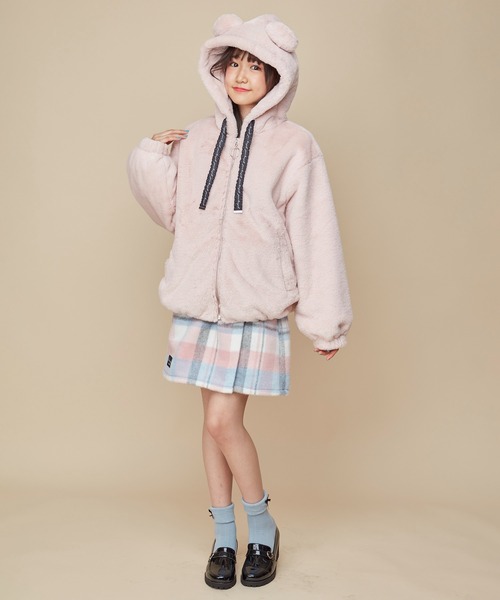 JENNI love（ジェニィラブ）の「【洗える】エコファーくま耳ブルゾン（ブルゾン・キッズ・ブラック/ピンク/ベージュ・160cm/150cm/130cm/140cm）」の17枚目の写真