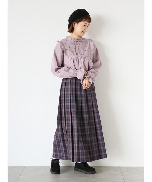 ehka sopo（エヘカソポ）の「【Maison SAJOU】刺繍ブラウス（シャツ/ブラウス・レディース・ラベンダー/ライトベージュ/オフホワイト・F）」の10枚目の写真