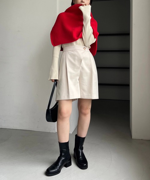 CAPRICIEUX LE'MAGE（カプリシューレマージュ）の「ニットケープ（マフラー・レディース・ベージュ/レッド/ブラック・FREE）」の11枚目の写真