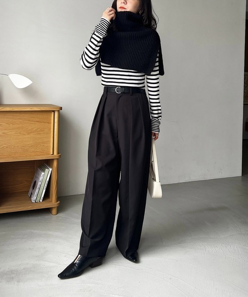 CAPRICIEUX LE'MAGE（カプリシューレマージュ）の「ニットケープ（マフラー・レディース・ベージュ/レッド/ブラック・FREE）」の17枚目の写真