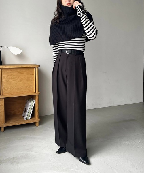 CAPRICIEUX LE'MAGE（カプリシューレマージュ）の「ニットケープ（マフラー・レディース・ベージュ/レッド/ブラック・FREE）」の14枚目の写真