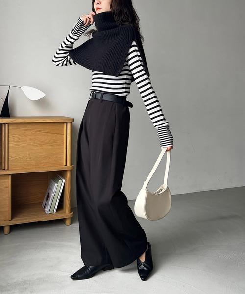 CAPRICIEUX LE'MAGE（カプリシューレマージュ）の「ニットケープ（マフラー・レディース・ベージュ/レッド/ブラック・FREE）」の18枚目の写真