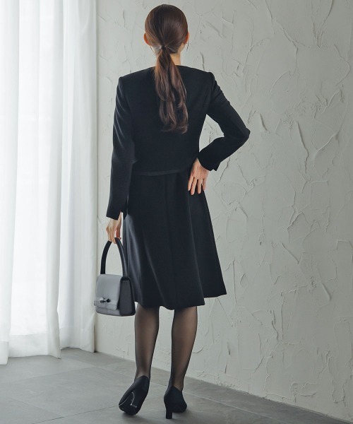 小さいサイズ 【喪服・礼服】日本製生地前開きワンピースアンサンブル