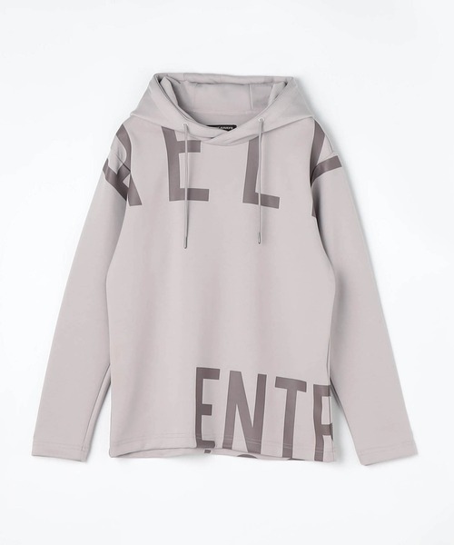 HIDEAWAYS NICOLE(ハイダウェイニコル)の「ダンボールニットロゴプリントプルオーバーパーカー(パーカー・メンズ・オフホワイト/ブラック/ベージュ/チェック・MEDIUM/LARGE/X-LARGE)」の5枚目の写真