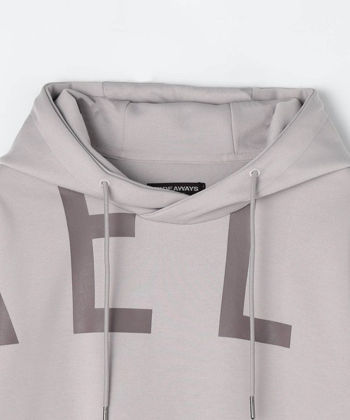 HIDEAWAYS NICOLE(ハイダウェイニコル)の「ダンボールニットロゴプリントプルオーバーパーカー(パーカー・メンズ・オフホワイト/ブラック/ベージュ/チェック・MEDIUM/LARGE/X-LARGE)」の8枚目の写真