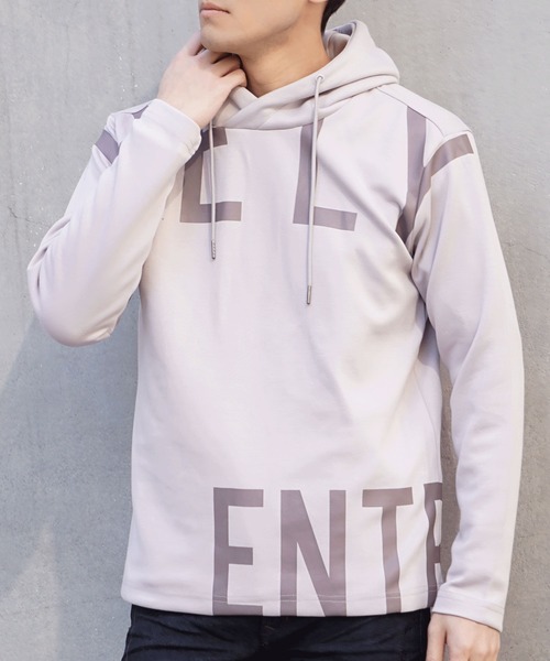 HIDEAWAYS NICOLE(ハイダウェイニコル)の「ダンボールニットロゴプリントプルオーバーパーカー(パーカー・メンズ・オフホワイト/ブラック/ベージュ/チェック・MEDIUM/LARGE/X-LARGE)」の18枚目の写真