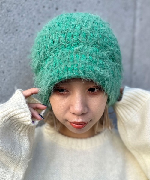CIAOPANIC(チャオパニック)の「シャギーミックスニット帽(ニットキャップ/ビーニー・レディース・ブルー/グリーン・FREE)」の1枚目の写真