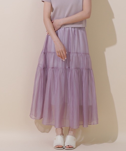 JILL by JILL STUART（ジルバイジルスチュアート）の「◇シアーシャイニーボリュームスカート（スカート・レディース・ホワイト系その他/ブラウン/ブラウン系その他/グレー/ホワイト/ラベンダー/ブラック・FREE）」の7枚目の写真